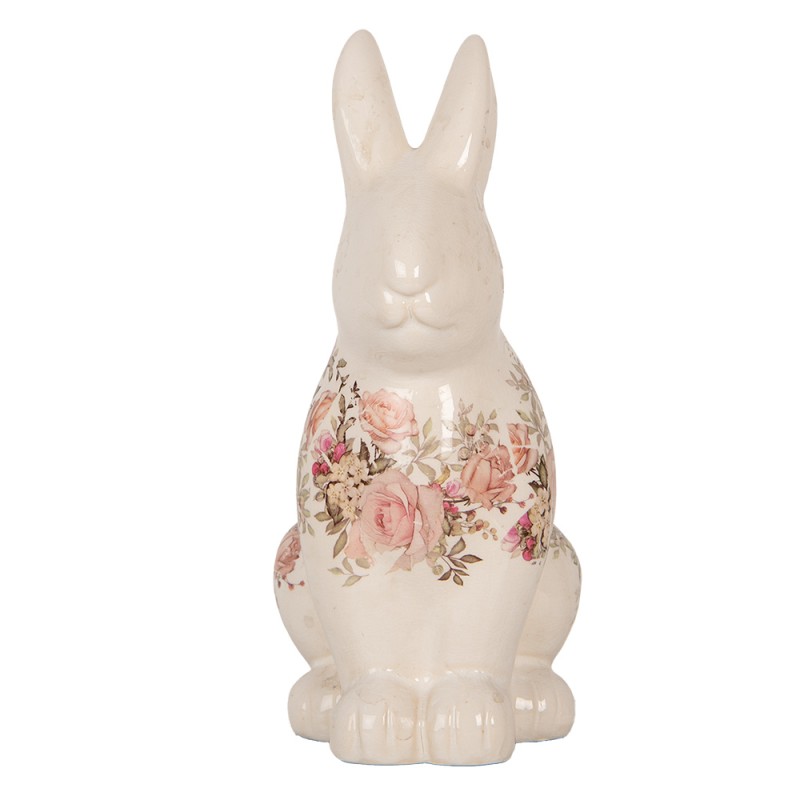 Clayre & Eef Dekorationsfigur Kaninchen 16x12x28 cm Beige Keramik