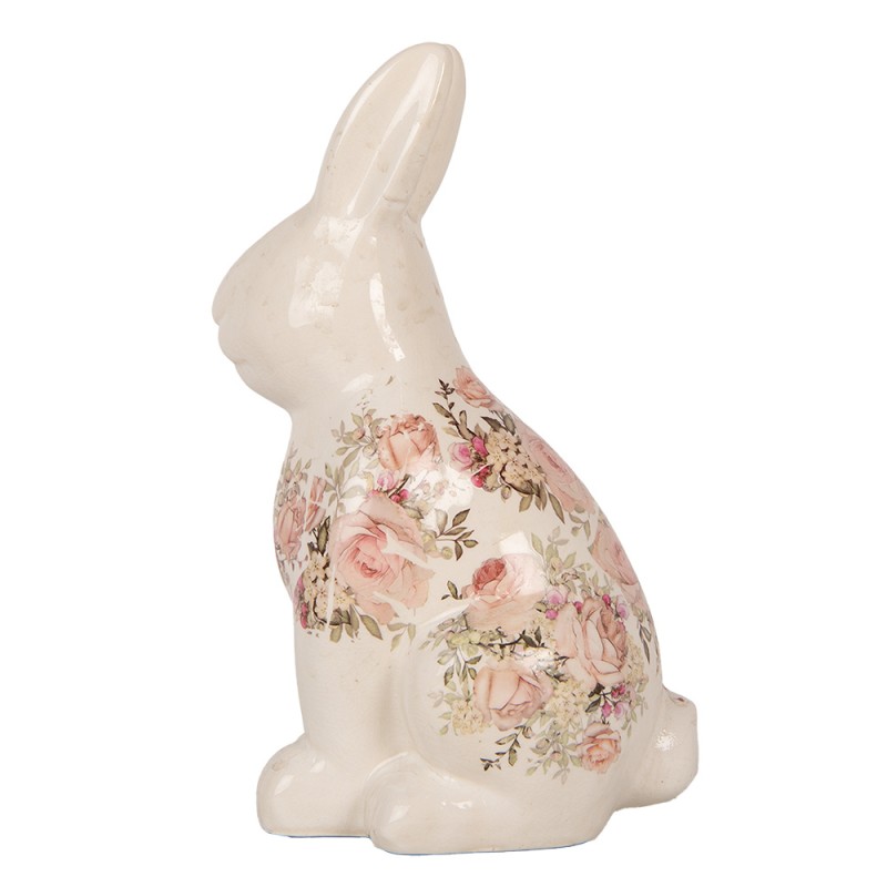 Clayre & Eef Dekorationsfigur Kaninchen 16x12x28 cm Beige Keramik