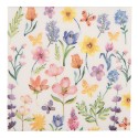 Clayre & Eef Napkins Paper Set of 20 33x33 cm White Pink Flowers