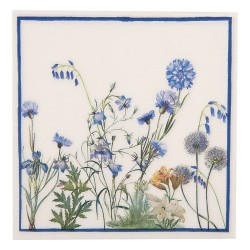 Clayre & Eef Napkins Paper Set of 20 33x33 cm White Blue Flowers