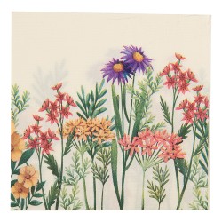 Clayre & Eef Napkins Paper Set of 20 33x33 cm Beige Pink Flowers