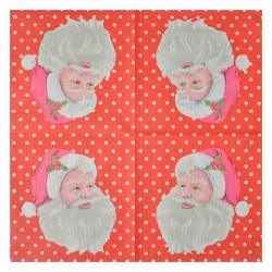 Clayre & Eef Servietten Papier 20er Set 33x33 cm Rot Weihnachtsmann