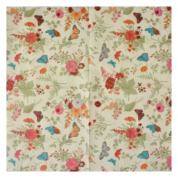 Clayre & Eef Napkins Paper Set of 20 33x33 cm Beige Flowers