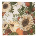 Clayre & Eef Tovaglioli Carta set di 20 33x33 cm Bianco Beige Fiori