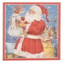 Clayre & Eef Servetten Papier Set van 20 33x33 cm Blauw Rood Kerstman