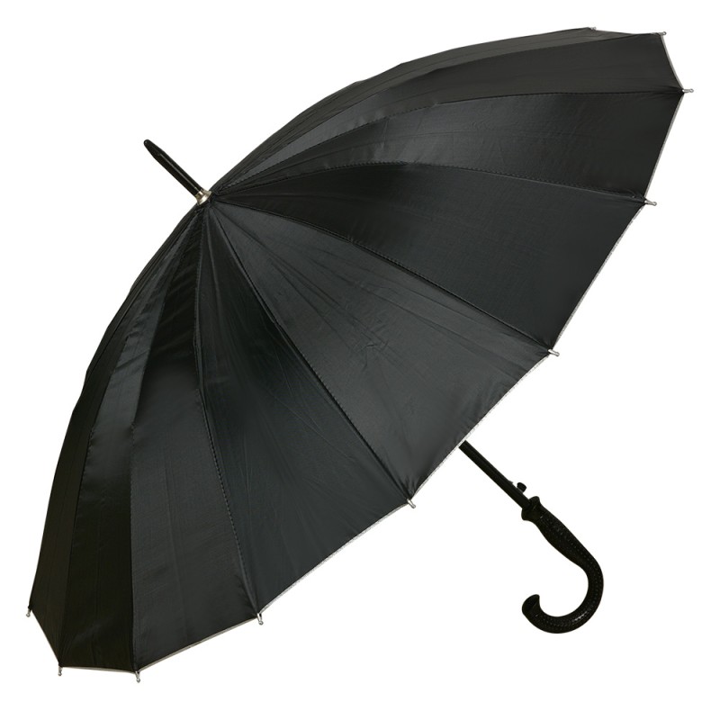 Clayre & Eef Adult Umbrella Ø 100x80 cm Black Plastic