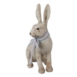 Clayre & Eef Statuetta Coniglio 20x11x28 cm Beige Verde Poliresina