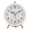Clayre & Eef Analog Alarm Clock Ø 10x7x12 cm Beige Metal Glass