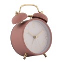 Clayre & Eef Réveil Analogique Ø 10x6x12 cm Rose Métal Verre