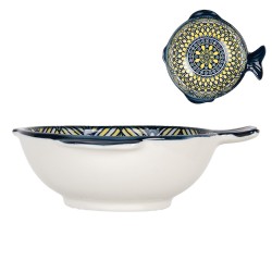 Clayre & Eef Bowl 200 ml White Blue Ceramic