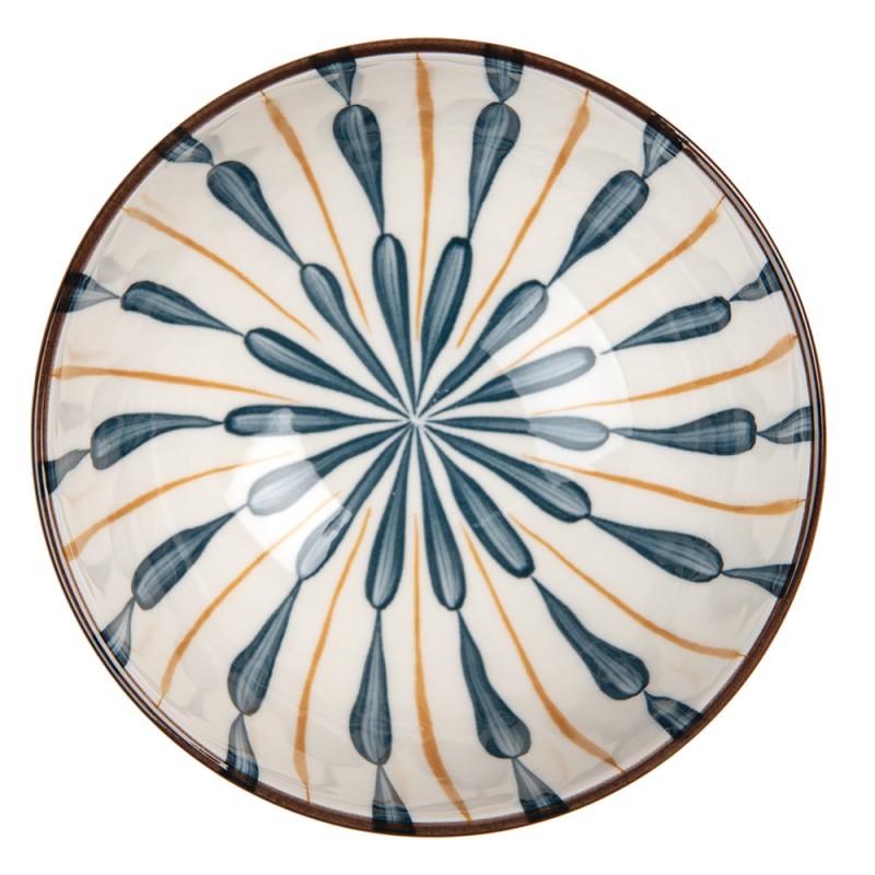 Clayre & Eef Bol 200 ml Blanc Bleu Céramique