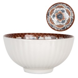 Clayre & Eef Bowl 200 ml White Brown Ceramic