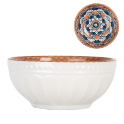 Clayre & Eef Bowl 100 ml White Brown Ceramic