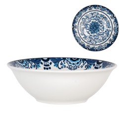 Clayre & Eef Kom 350 ml Wit Blauw Keramiek