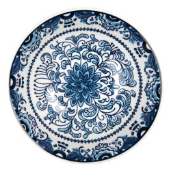 Clayre & Eef Kom 350 ml Wit Blauw Keramiek