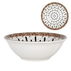 Clayre & Eef Bol 350 ml Blanc Marron Céramique
