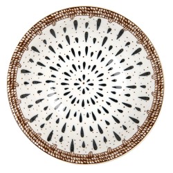 Clayre & Eef Bol 350 ml Blanc Marron Céramique