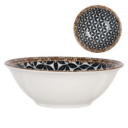Clayre & Eef Bol 350 ml Blanc Noir Céramique