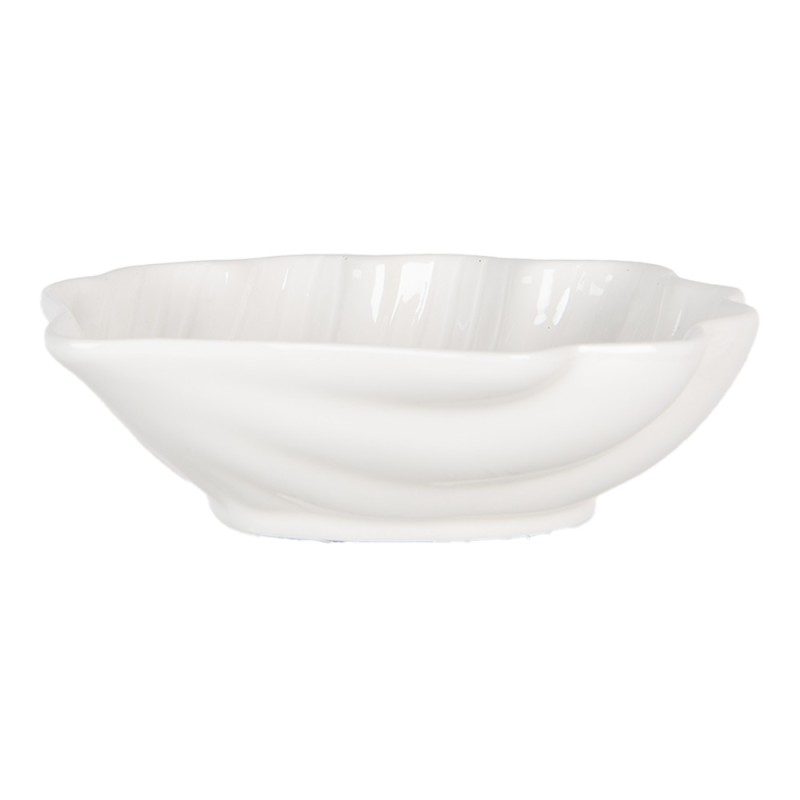 Clayre & Eef Schale Muschel 16x15x4 cm Weiß Keramik