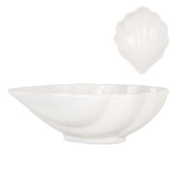 Clayre & Eef Bowl Shell 12x10x4 cm White Ceramic