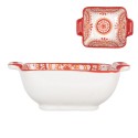 Clayre & Eef Kom 75 ml Wit Rood Keramiek
