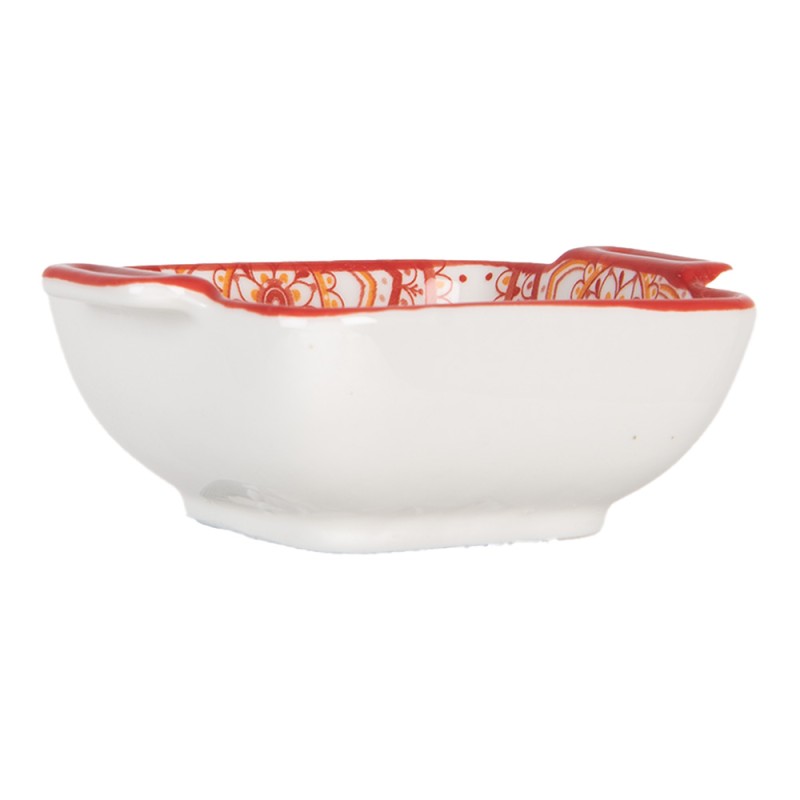 Clayre & Eef Kom 75 ml Wit Rood Keramiek