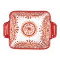 Clayre & Eef Kom 75 ml Wit Rood Keramiek