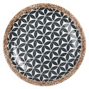Clayre & Eef Piatto per la colazione Ø 21x3 cm Bianco Nero Ceramica