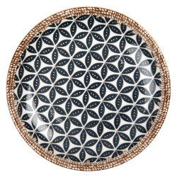 Clayre & Eef Piatto per la colazione Ø 21x3 cm Bianco Nero Ceramica