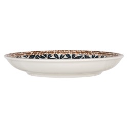 Clayre & Eef Piatto per la colazione Ø 21x3 cm Bianco Nero Ceramica