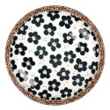 Clayre & Eef Breakfast Plate Ø 21x3 cm White Black Ceramic