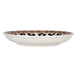 Clayre & Eef Piatto per la colazione Ø 21x3 cm Bianco Nero Ceramica