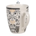 Clayre & Eef Tasse 300 ml Weiß Schwarz Keramik