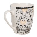Clayre & Eef Tasse 300 ml Weiß Schwarz Keramik