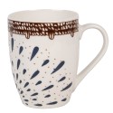 Clayre & Eef Mug 300 ml White Brown Ceramic
