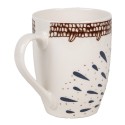 Clayre & Eef Mug 300 ml White Brown Ceramic