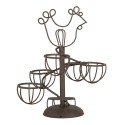 Clayre & Eef Egg Holder Ø 17x23 cm Brown Metal Chicken