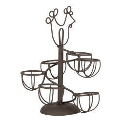 Clayre & Eef Egg Holder Ø 17x23 cm Brown Metal Chicken