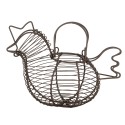 Clayre & Eef Egg basket Chicken 23x14x17 cm Brown Metal