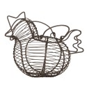 Clayre & Eef Egg basket Chicken 23x14x17 cm Brown Metal
