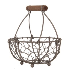 Clayre & Eef Aufbewahrungskorb Ø 14x7/17 cm Braun Metall