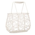 Clayre & Eef Aufbewahrungskorb 23x14x16 /28cm Weiß Metall