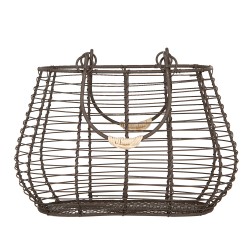 Clayre & Eef Aufbewahrungskorb 25x16x17/28 cm Braun Metall