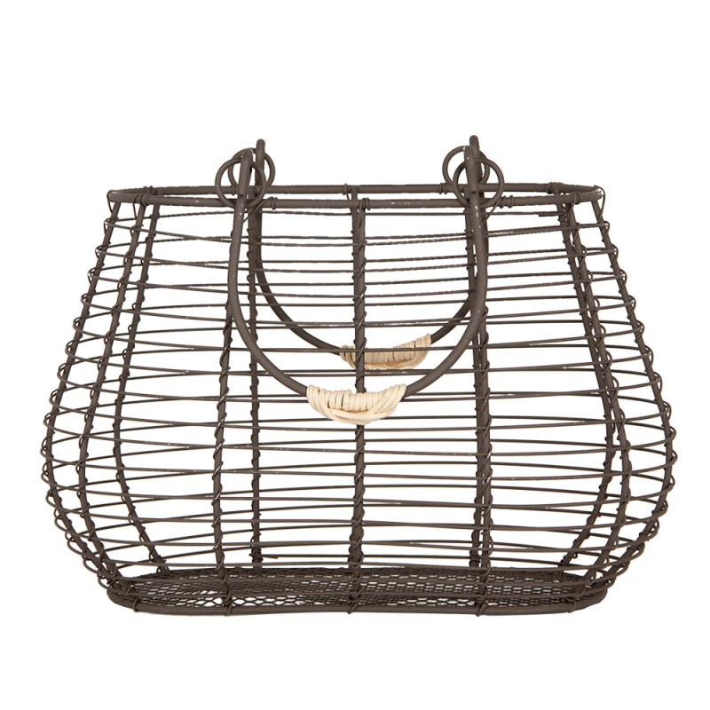 Clayre & Eef Aufbewahrungskorb 25x16x17/28 cm Braun Metall