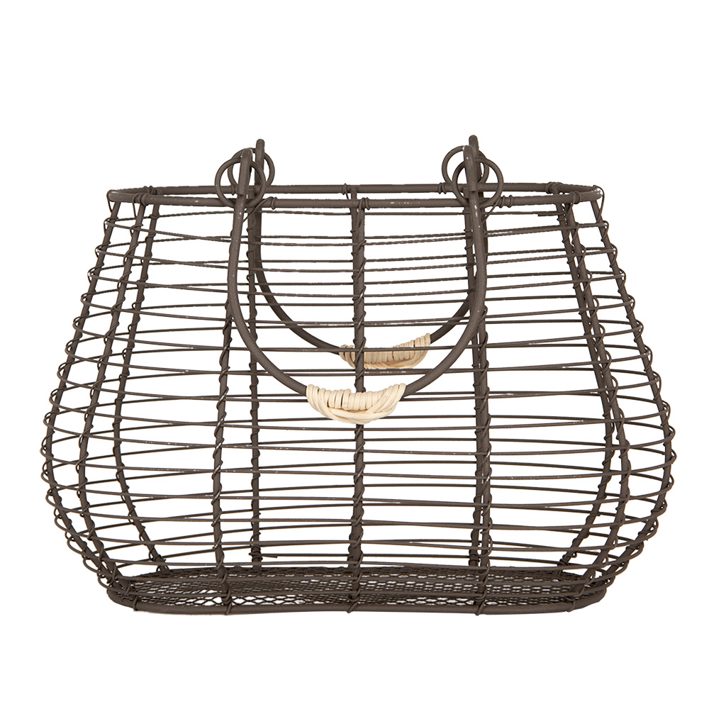 Clayre&Eef Opbergmand 25x16x17/28 cm Bruin Metaal afbeelding