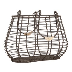 Clayre & Eef Aufbewahrungskorb 25x16x17/28 cm Braun Metall
