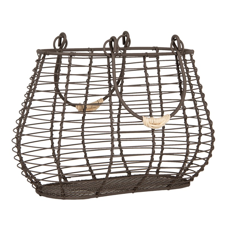 Clayre & Eef Aufbewahrungskorb 25x16x17/28 cm Braun Metall