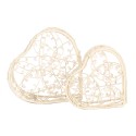Clayre & Eef Cesto per riporre set di 2 10X10X6 / 8X8X5 cm Bianco Metallo