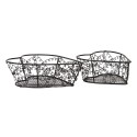 Clayre & Eef Aufbewahrungsbox 2er Set 16x16x5 / 12x12x5 cm Braun Metall