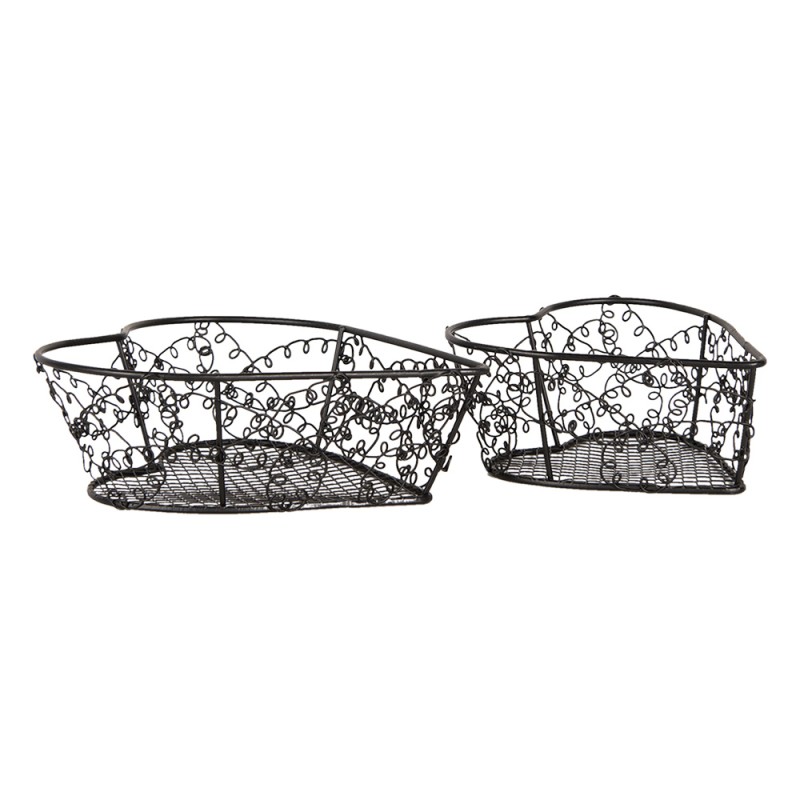 Clayre & Eef Aufbewahrungsbox 2er Set 16x16x5 / 12x12x5 cm Braun Metall